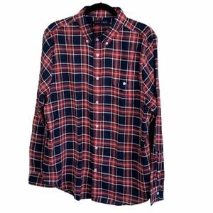 Five Four Kingsdale Red Plaid Button Shirt Red Multi Size XL